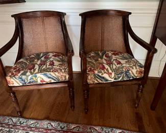 Federal/Hepplewhite Revival Caned Armchairs Priced and Sold Separately.