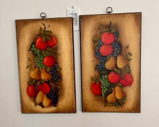 Vintage Hand Painted Wood Plaques