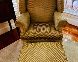 Oversized Wingback and Ottoman