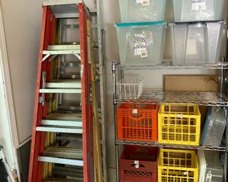 Ladders, storage, leaf blower