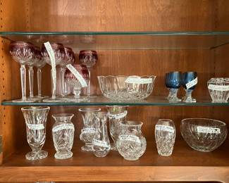 Waterford “Clarendon” Ruby cut to clear wine hocks