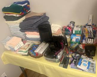 Stationary, towels
