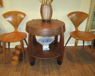 *Vintage French Art Deco Coffee Table * Plycraft Mid Century Dining Chairs
