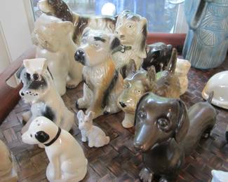 Vintage Hand Painted Porcelain Dogs