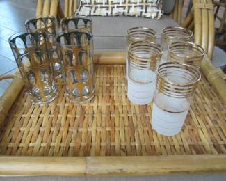 * Vintage Culver Pisa Valencia Barware ** Rare Vintage 1950's Barware Frost Nip Glasses
