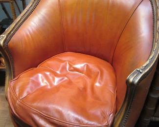 Vintage Nail Head Leather Armchair