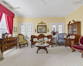Just a few pics of this, the oldest and first home in the Brandywine development of Old Hickory first owned and started by Andrew Jackson approximately 1833, it became the Brandywine Estate that grew and developed  so that by 1899 it became the fabulous Mansion you see here with Ceilings as high as 22' with Huge Open Beams and so much more that we will describe when we list the real estate. Enjoy the pictures you see now while noting that nearly all of the furniture was original to the Estate with most furniture dating from the 1770's to 1899 and most of the rest dating from the 1900's to the 1930's.  Hundreds of detailed pictures will be following.  There are many very rare and beautiful pieces in this estate.