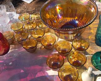 Amber Carnival Glass