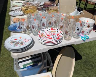 Playing Card Plates and Glasses 