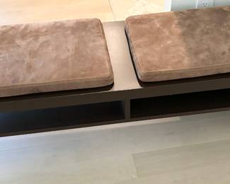 13. Contemporary Custom Wood Coffee Table/Bench w/ Cushions (64" x 18" x 16")