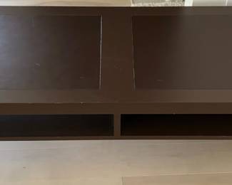 13. Contemporary Custom Wood Bench w/ Cushions (64" x 18" x 16")