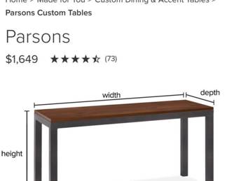 19. Room & Board Parsons Console Table (55" x 24" x 29")