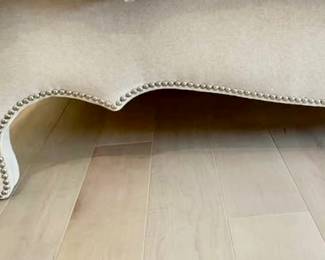 15. Performance Velvet Upholstered King Bed w/ Nailhead Detail (58"h)