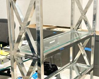 14. Worlds Away Nickel Etagere (48" x 14" x 78")