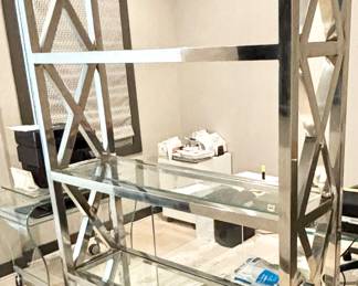 14. Worlds Away Nickel Etagere (48" x 14" x 78")