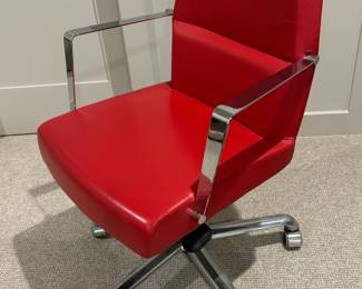 20. Red Leather Task Chair
