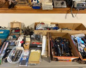 Assortment of Tools, Supplies, and Miscellaneous Crafting Items