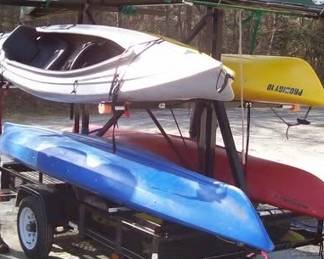 Kayak/canoe rack for trailer 
