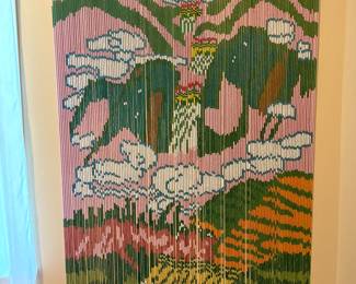 1982 vintage handcrafted bamboo beaded curtain from the World Fair!