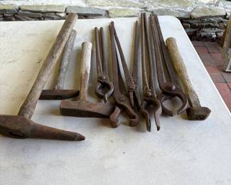 Vintage blacksmithing tools