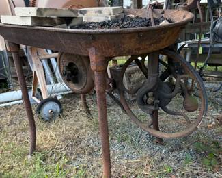 Antique blacksmith forge, anvil, post vise.