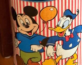 Mickey, Donald, & Goofy trash can 