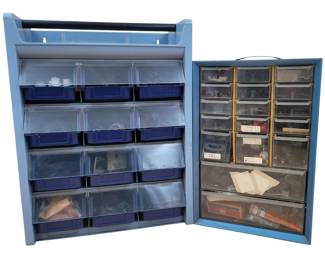 Pair Of Tool Organizers Of Vintage Lionel Locomotive Misc. Parts
