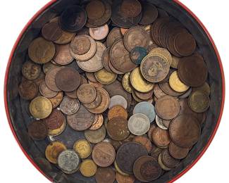Large Grouping Of Antique And Vintage Copper Coins All Foreign Unresearched