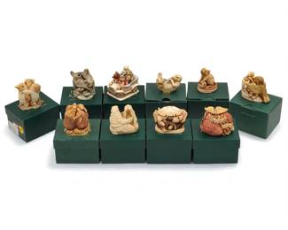 Lot Of 10 Harmony Kingdom Trinket Box Figurines