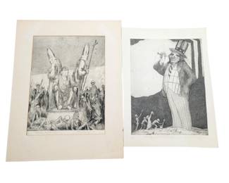Pair Of Pencil Signed And Dated M.Chereau Etchings, 1969