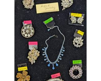 Lot Of 10 Vintage Pieces Of Costume Jewelry, Including Kramer, Eisenberg, And Weiss
