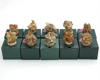 Lot Of 10 Harmony Kingdom Trinket Box Figurines