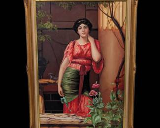 Large Beautiful "Nerissa" Giclee, After John William Godward (British, 1861-1922)