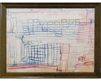 Large Floridian Artist Wilbert Sneed Mixed Media On Board, "AFTER PURVIS YOUNG"
