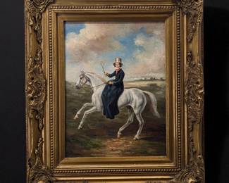 In The Style Of Benjamin Marshall (British, 1767-1835) Oil On Canvas Painting, "Mary Musters"