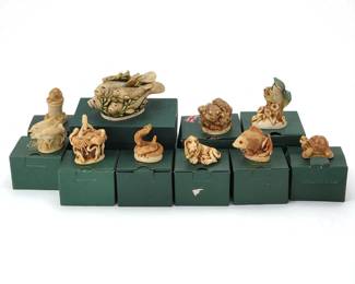 Lot Of 10 Harmony Kingdom Trinket Box Figurines