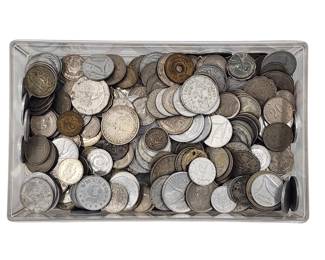 Large Grouping Of Antique And Vintage Silver Coins All Foreign Unresearched And Untested