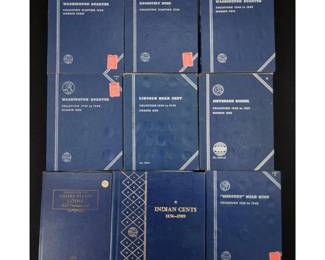 A Grouping American Silver Coins & Copper Coins A PIC OF EACH PAGE SHOWS COINS VIEW CAREFULLY