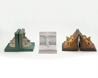 Lot Of 3 Vintage Roseville Pottery Bookend Pairs