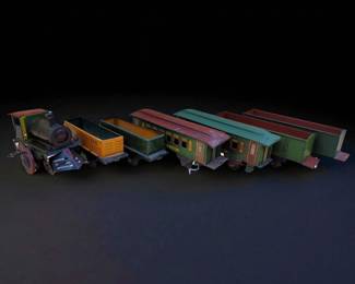 Vintage 1930's 7Pc Chein Pull Toy Train