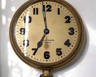 Antique Waltham 8-Day Car Clock, NOT IN WORKING CONDITION