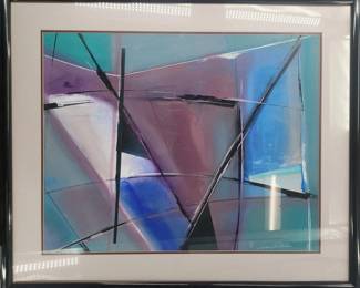 Large Artist Signed Mixed Media Abstract Painting