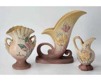 Lot Of 3 Hull Art Pottery Magnolia Matte Vases