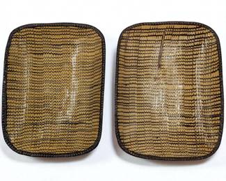 Pair Of 19th Century Combed Slipware Earthenware Dishes