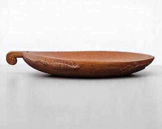 Papua New Guinea Finely Carved Tami Islands Wooden Ceremonial Bowl