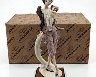 Giuseppe Armani Figurine: Limited Ed. 5060 / 7500 "Lady Clown With Puppet" 743C With Original Box