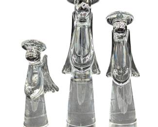 Lot Of 3 Vintage Sigma Heavy Lead Crystal Angel Figures