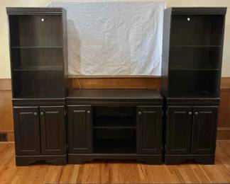 Pair Of Bookshelves Media Cabinet