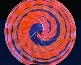 Large Art Glass Charger Signed James Nowak