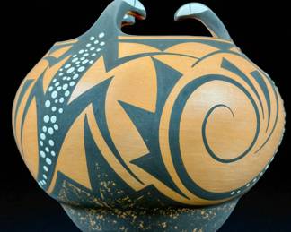 Zuni Pueblo Pottery Wedding Vessel, Avelia and Anderson Peynetsa